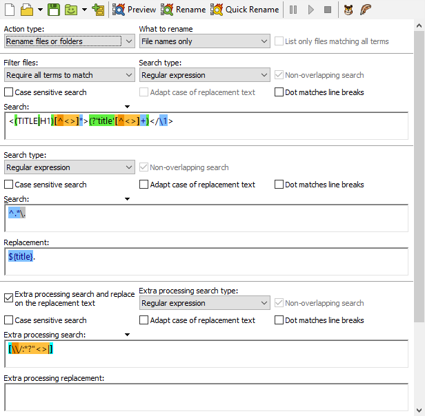 Rename Files Based on HTML Title Tags